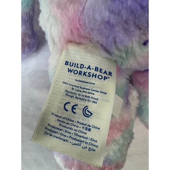 Build A Bear Pastel Swirl Kitty Cat 15" Pink Purple Blue Stuffie Stuffed Animal - Picture 7 of 8
